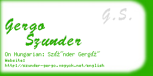 gergo szunder business card